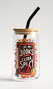 "I Like My Book Extra Spicy" Glass Cup